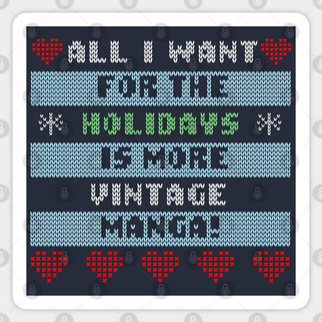 Vintage Manga Holiday Sweater Sticker by AnimeNostalgia